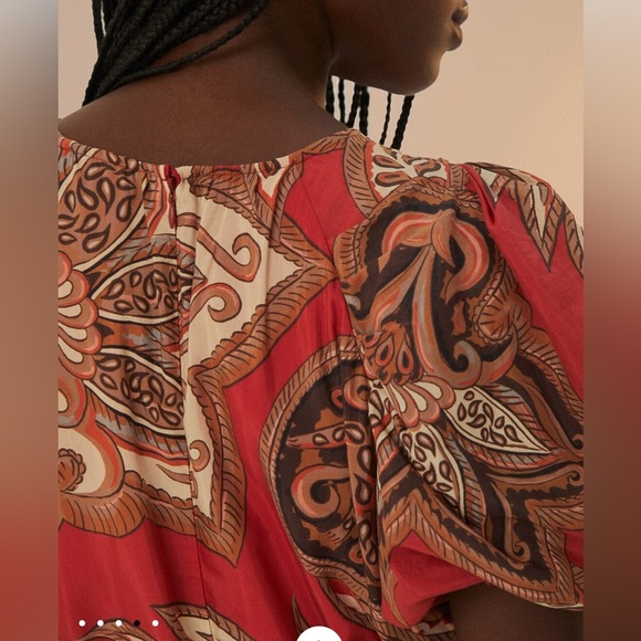 Farm Rio Leopard Paisley Burgundy Mini Dress - Picture 7 of 9